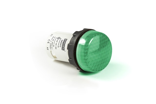 MB Series Plastic with LED 12V AC/DC Green 22 mm Pilot